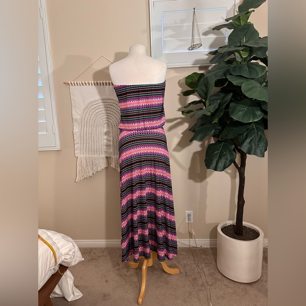 Cache Patterned Drop Waist Maxi Dress Size Small - image 4